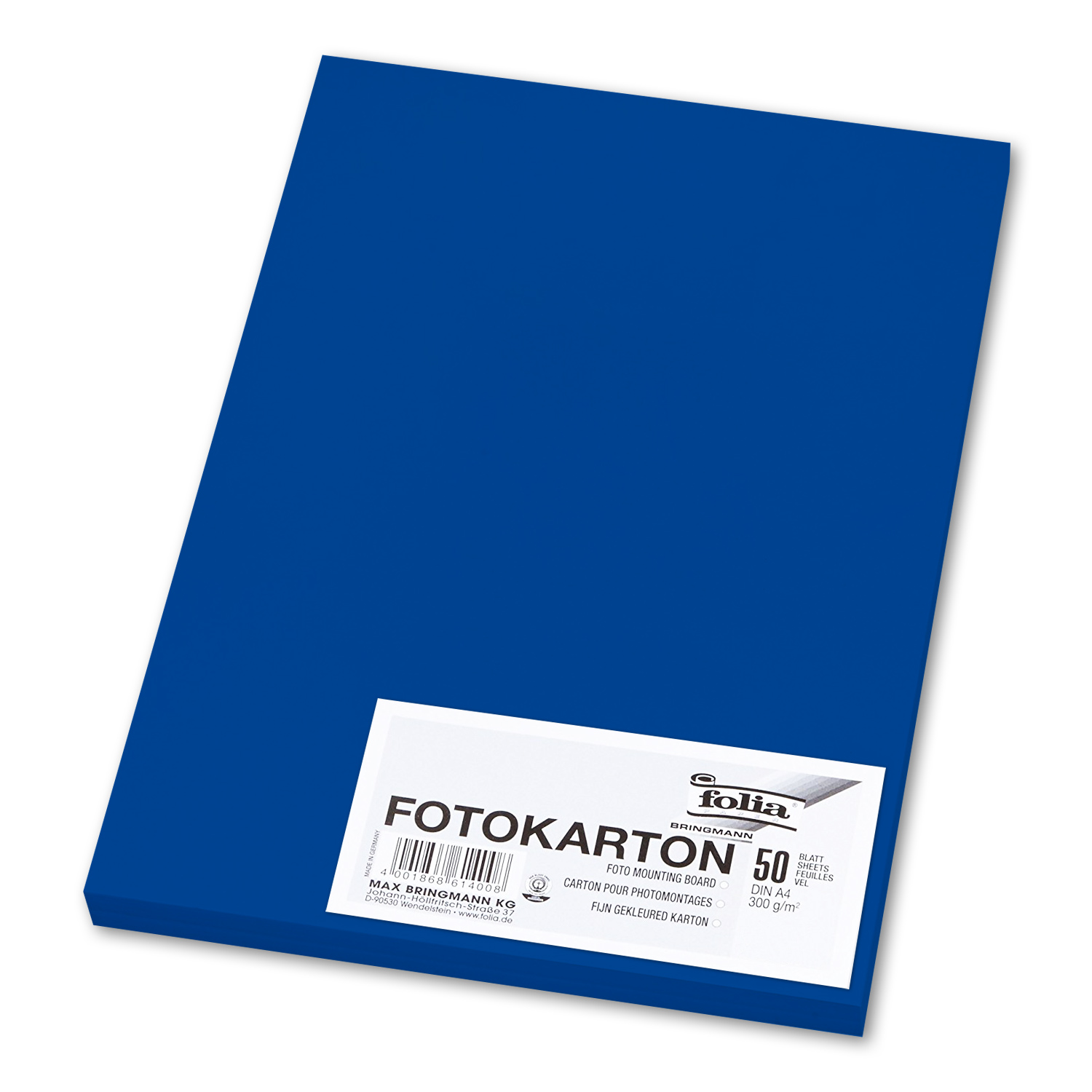 folia Fotokarton, DIN A4, 300 g/qm, ultramarin 50 Blatt