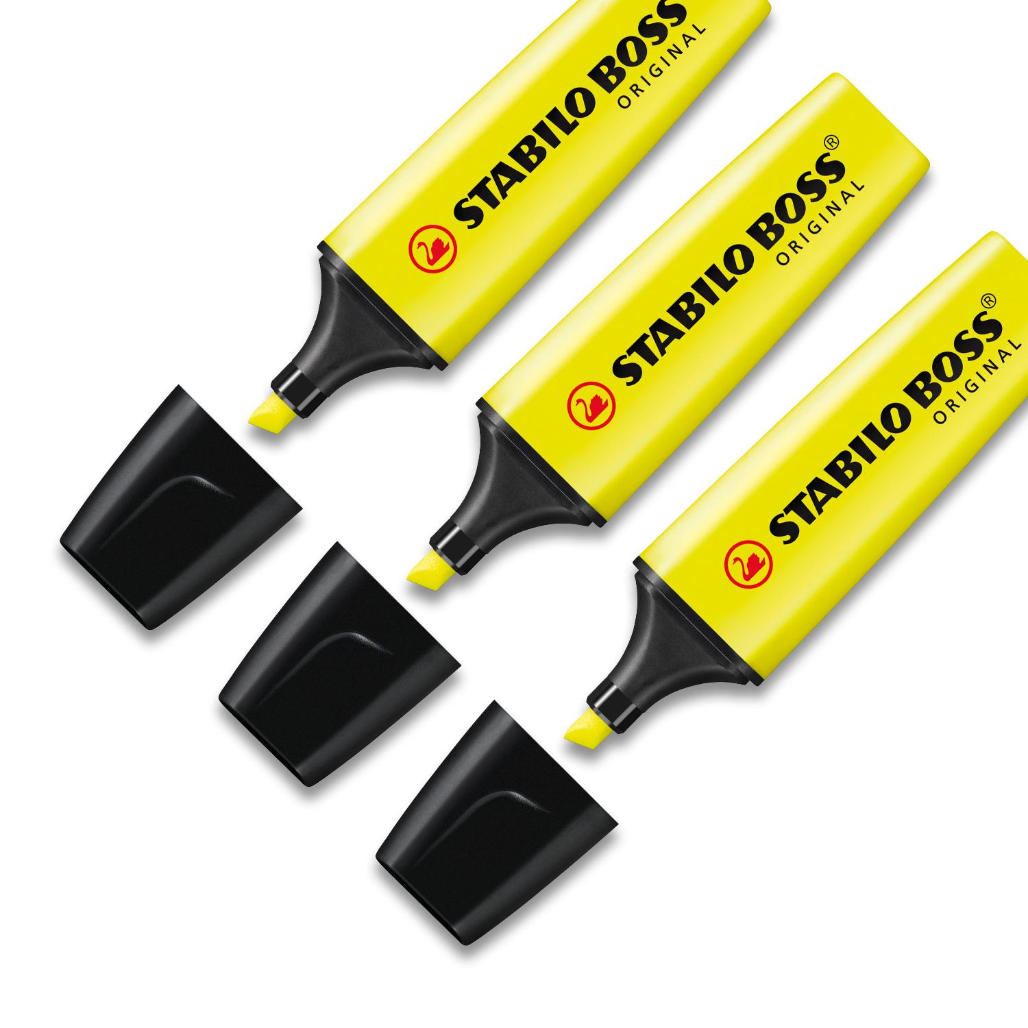 Set - 3x STABILO Textmarker BOSS ORIGINAL, gelb