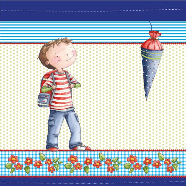 Serviette 33x33cm 20St�ck Schulanfang Leni & Paul
