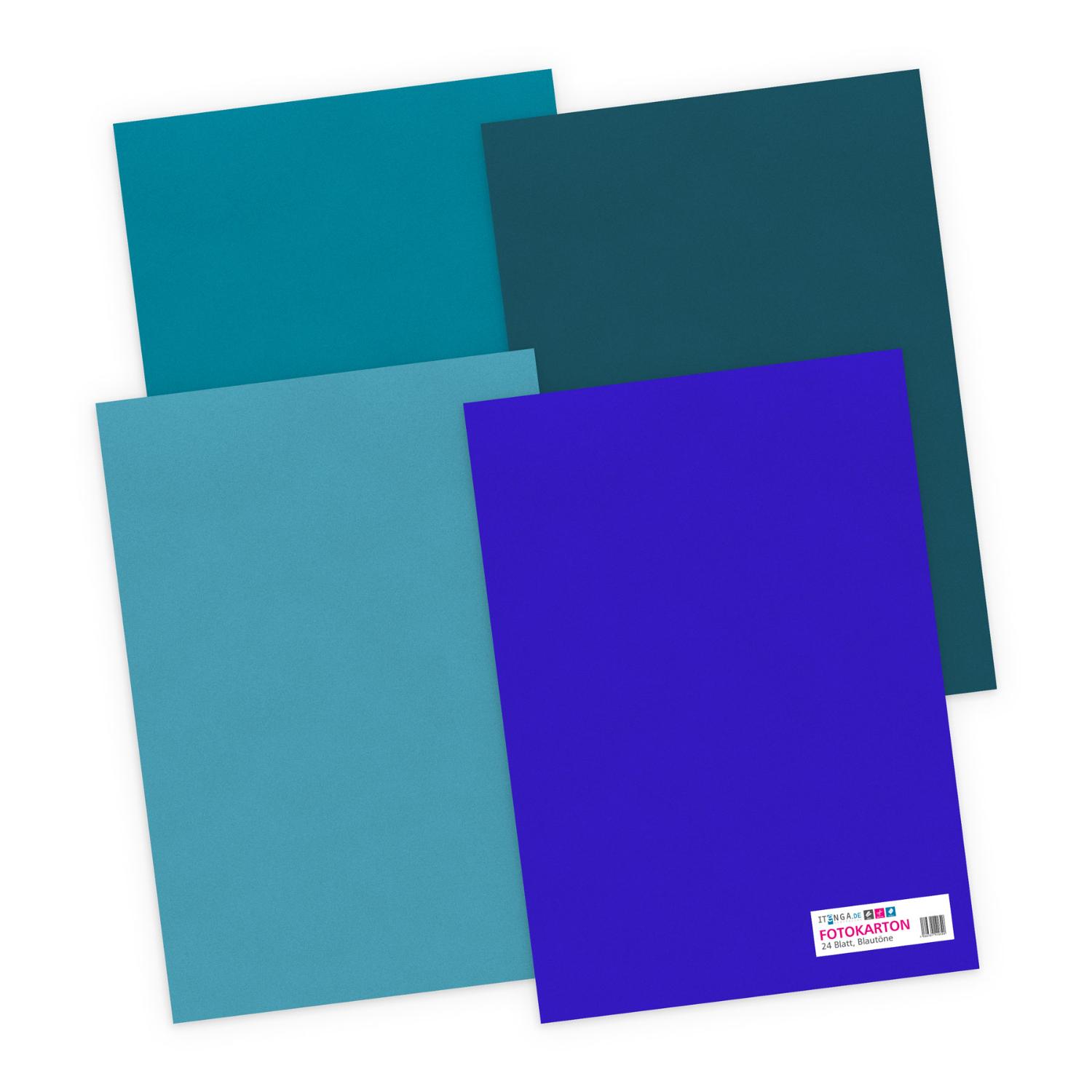 itenga Tonpapier - A4 130 g/qm 24 Blatt - Blaut�ne - 4 F...