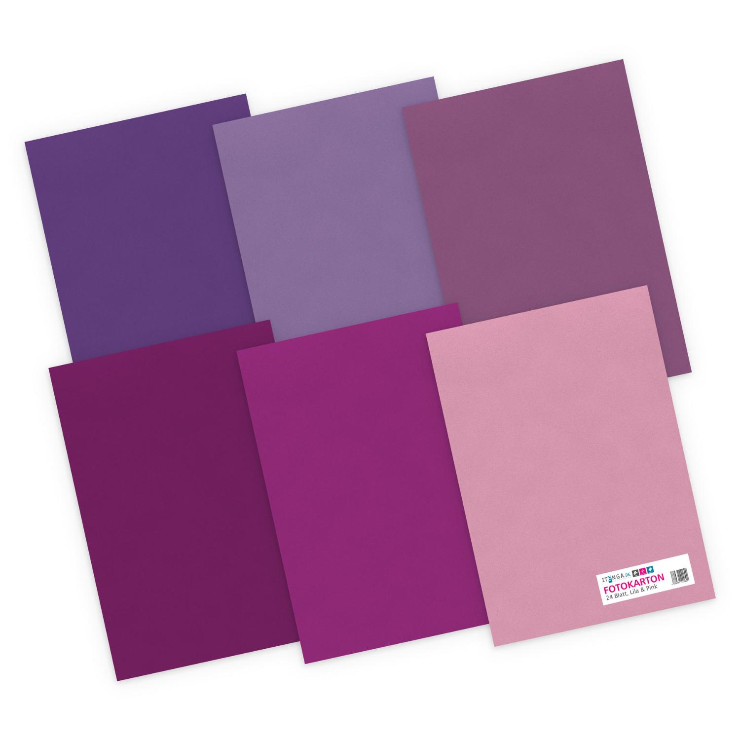 itenga Tonpapier - A4 130 g/qm 24 Blatt - Lila und Pinkt...