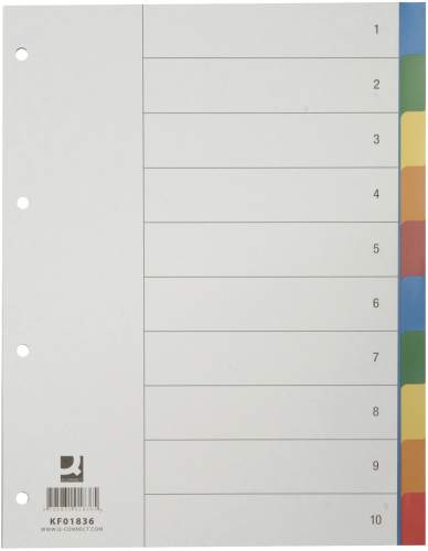 Qconnect Register PP 29,7x23cm farbig 10 Blatt KF01836