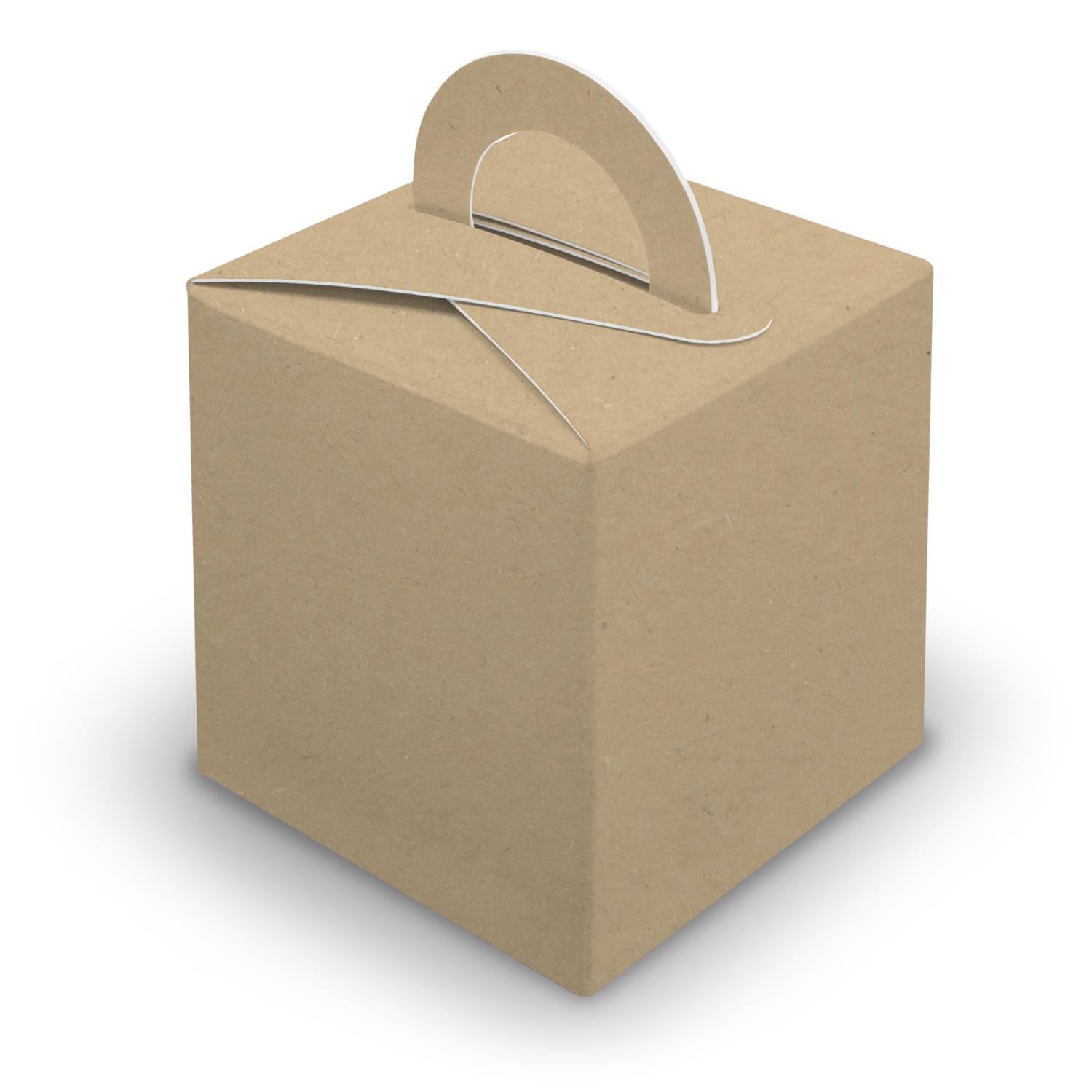 itenga W�rfelbox mit Griff Kraftkarton braun 6,5x6,5cm