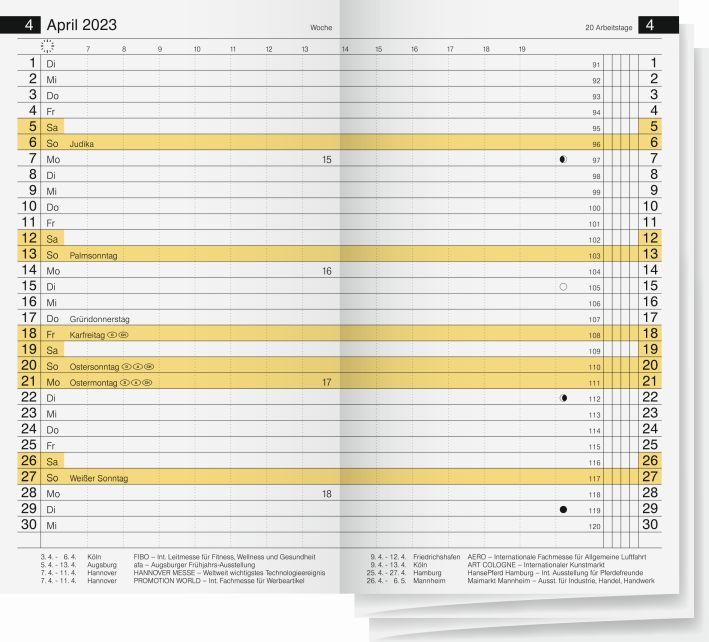 Plankalender Miniplaner 1 Monat 2 Seiten