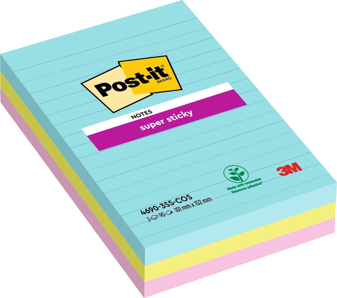 Post-it Haftnotizen Super Sticky Notes, 102 x 152 mm