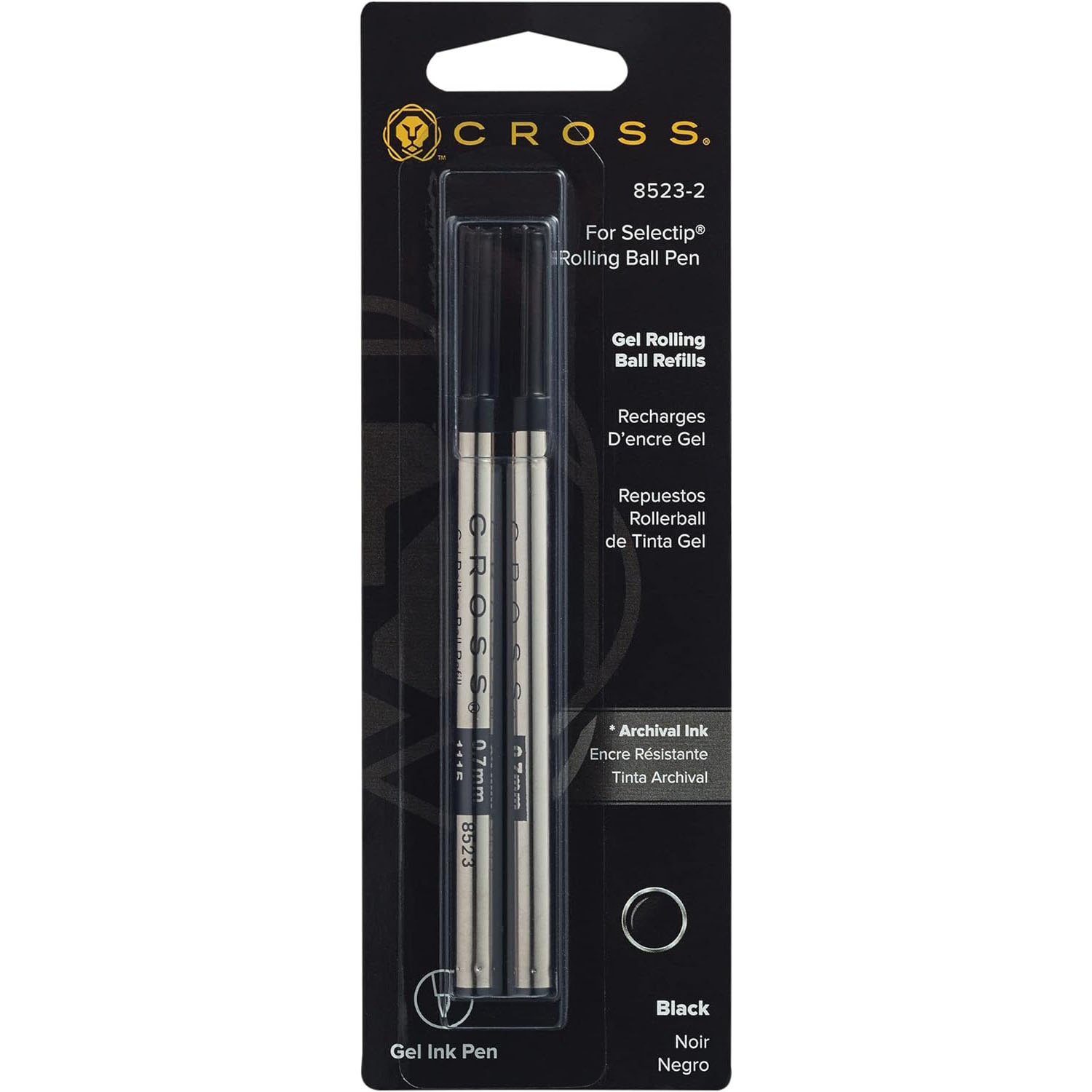 CROSS Gel-Rollerballmine Selectip schwarz 0,7 mm, 2 St�c...