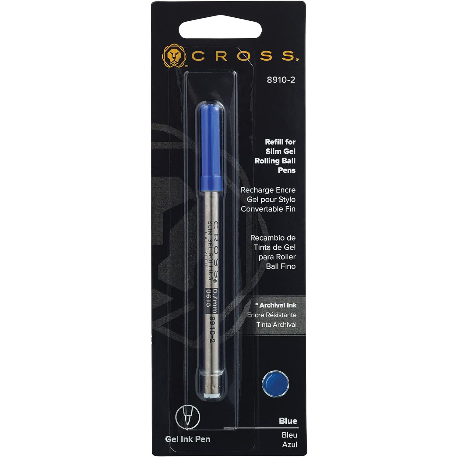 CROSS Gel-Rollerballmine Slim blau 0,7 mm, 1 St�ck im Bl...