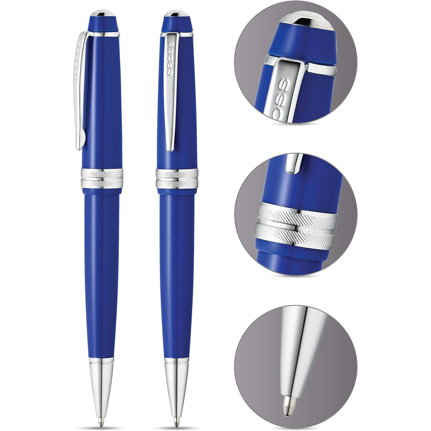 CROSS Kugelschreiber Bailey Light Blau-Lack/Chrom, aus K...