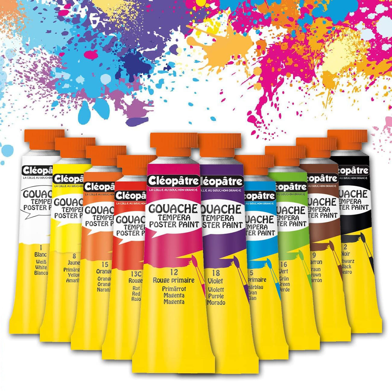 10 Tuben Cleopatre NEFERTARI Gouache Farbe