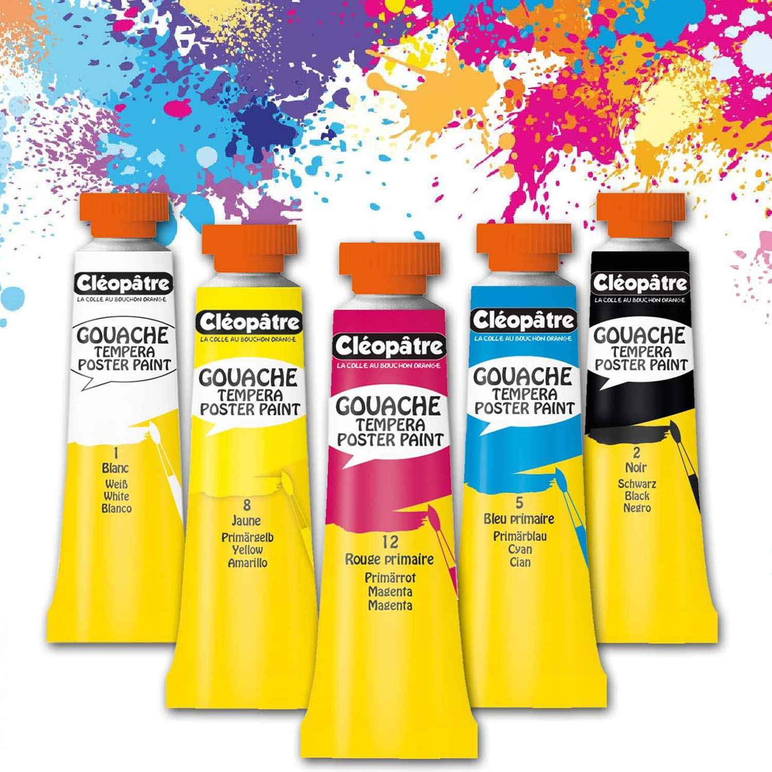 5 Tuben Cleopatre NEFERTARI Gouache Farbe