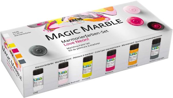 KREUL Marmorierfarbe Magic Marble, Set Love Neon!