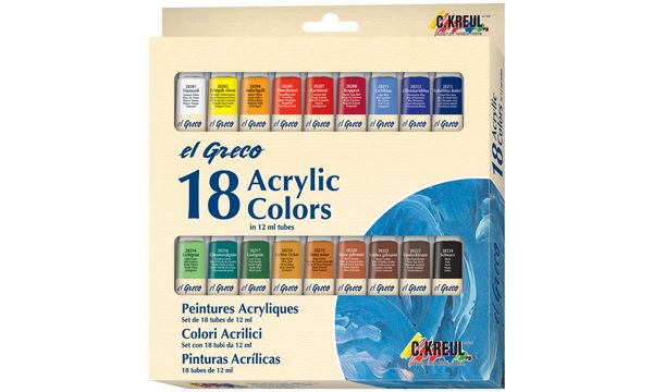 C.KREUL Acrylfarbe el Greco, 12 ml, 18er-Set