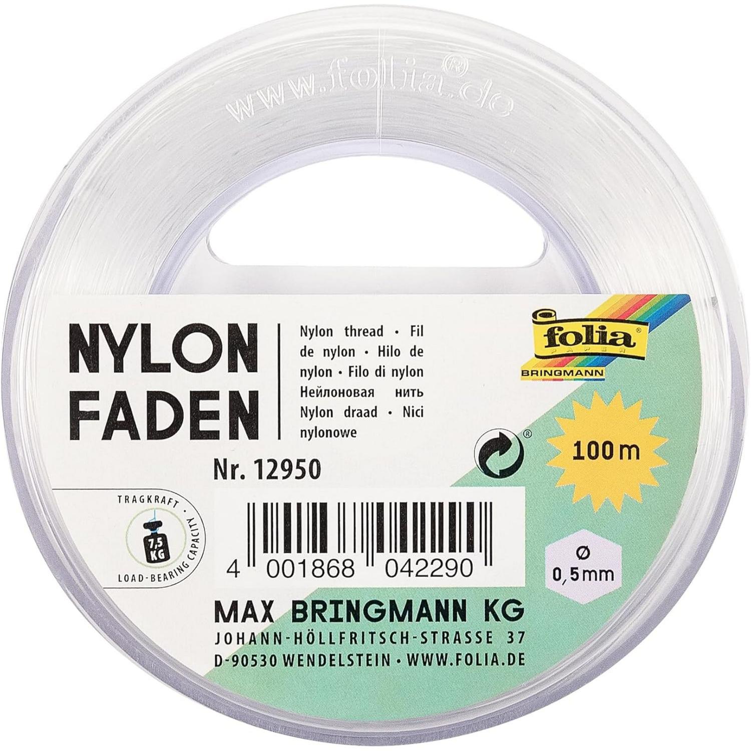 FOLIA Nylonfaden auf Spule 100m 0,5mm