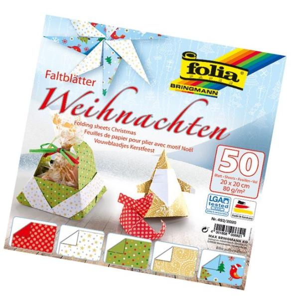 folia Faltbl�tter "Weihnachten", 200 x 200 mm, 80 g/qm