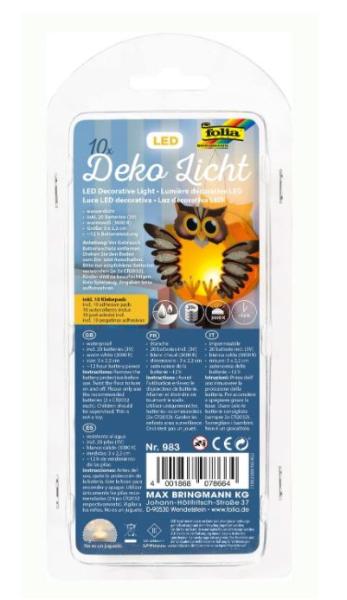 folia LED-Deko-Licht, 10 Stück inkl. 20 Batterien