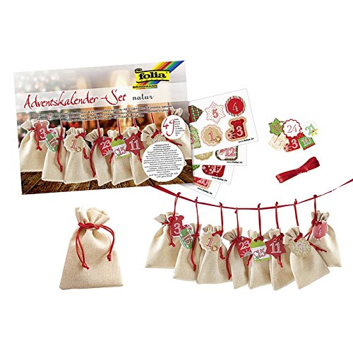FOLIA Adventkalender Bastelset natur