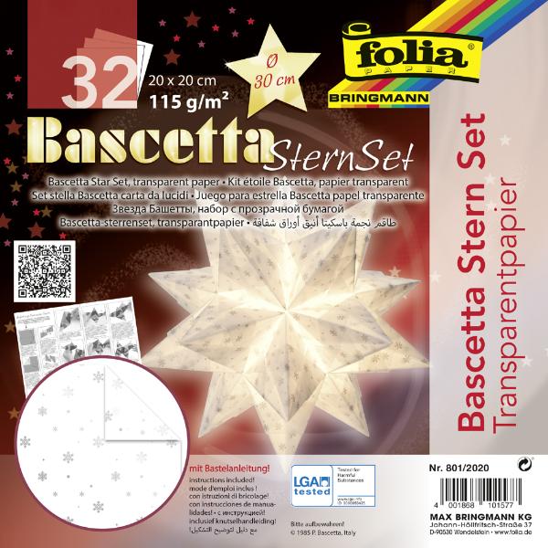 folia Faltbltter Bascetta-Stern Transparentpapier, we...