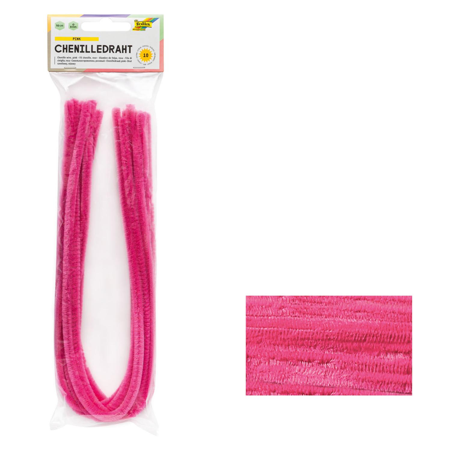 folia Chenilledraht Pfeifenputzer pink 8mm Durchmesser 5...