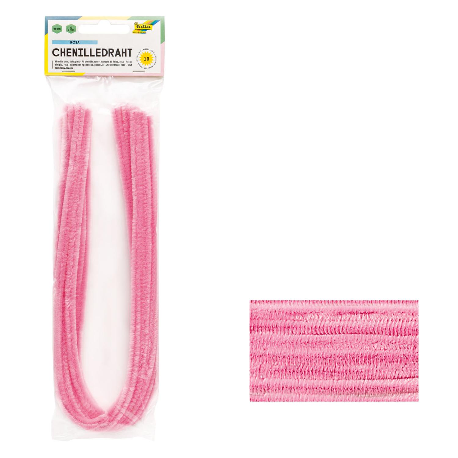 folia Chenilledraht Pfeifenputzer rosa 8mm Durchmesser 5...
