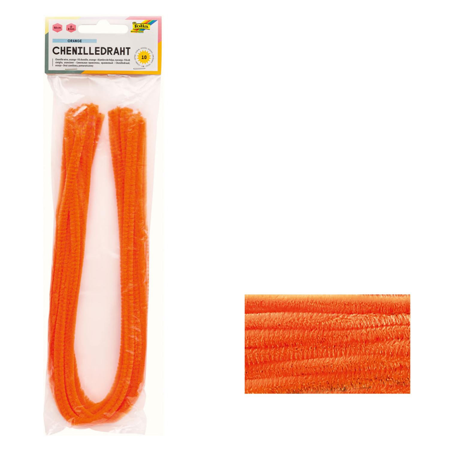 folia Chenilledraht Pfeifenputzer orange 8mm Durchmesser...