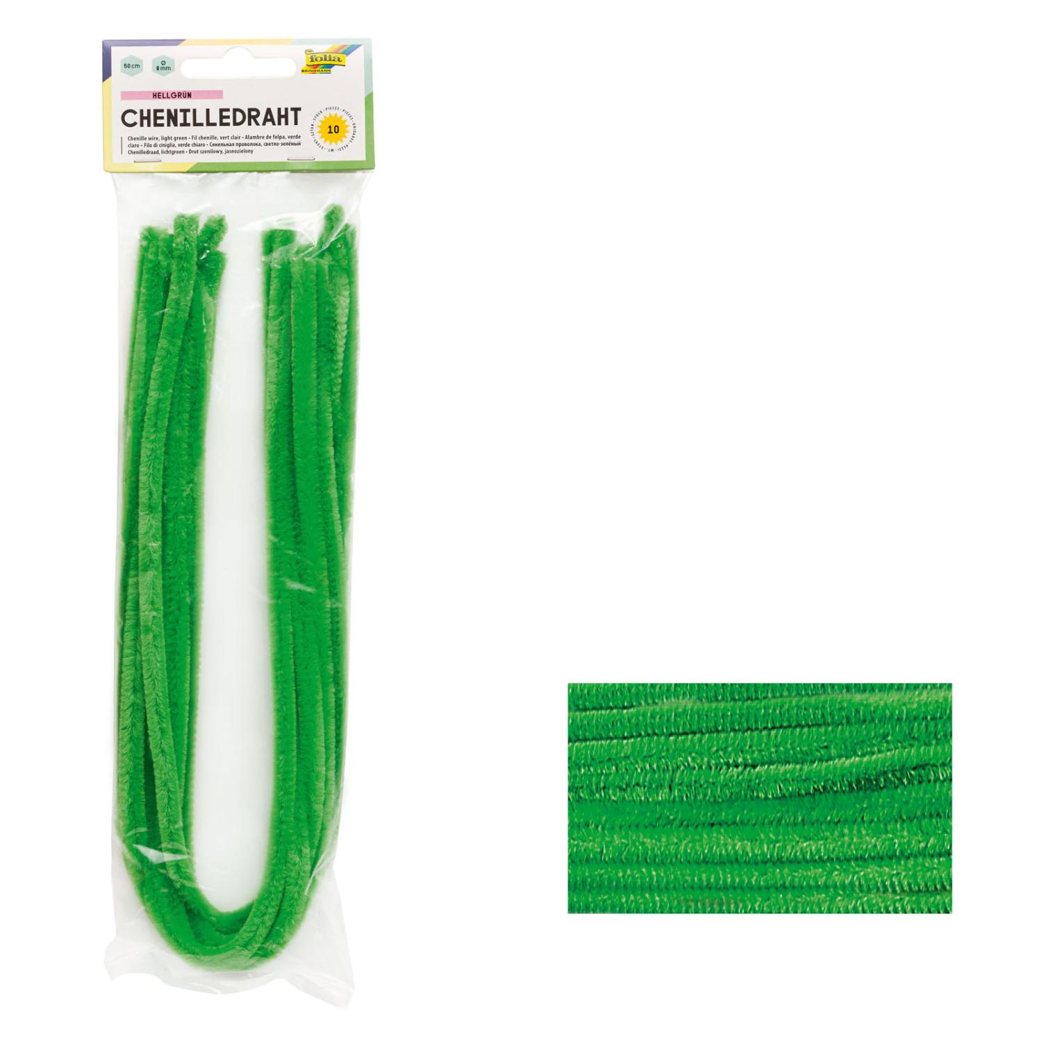 folia Chenilledraht Pfeifenputzer hellgr�n 8mm Durchmess...