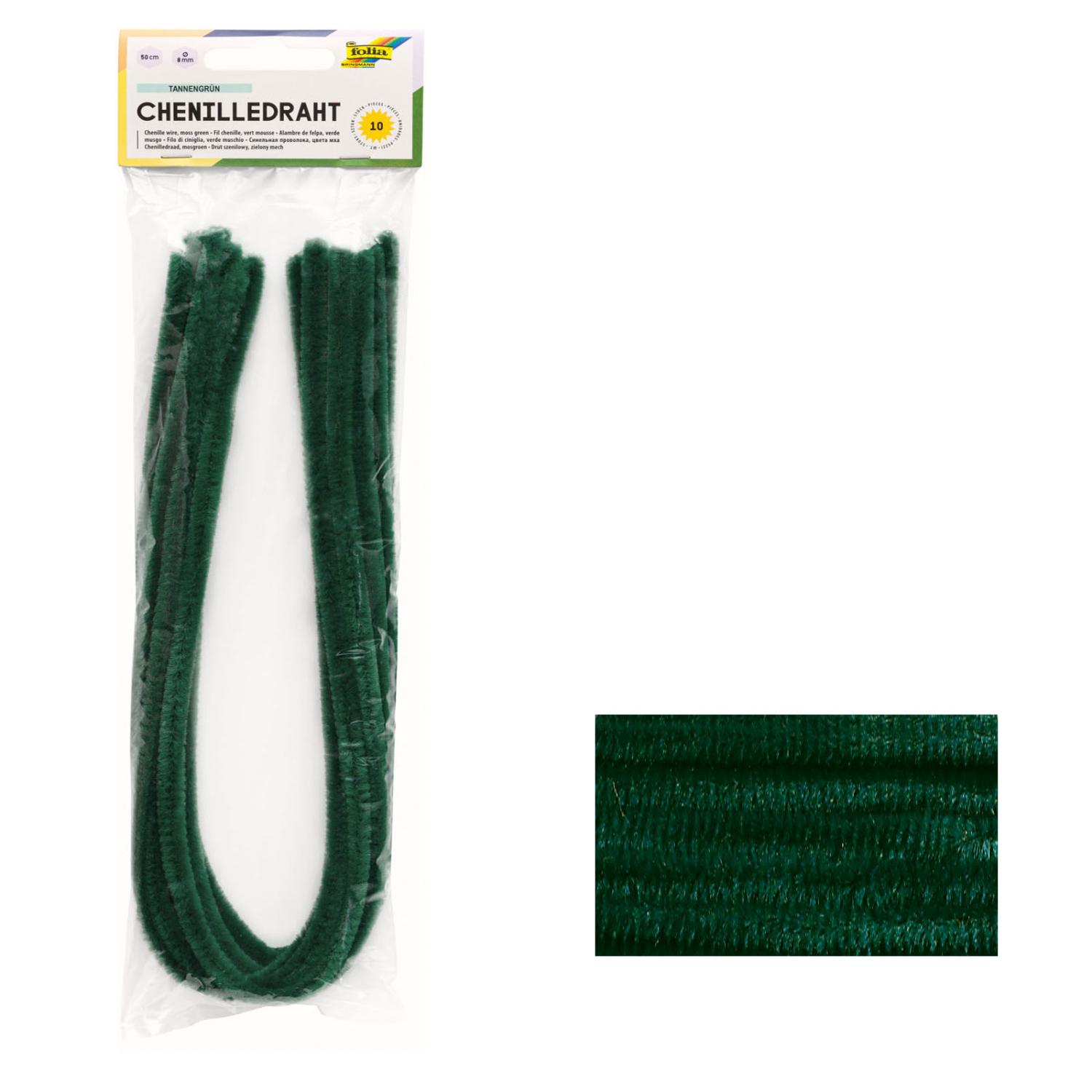 folia Chenilledraht Pfeifenputzer tannengr�n 8mm Durchme...