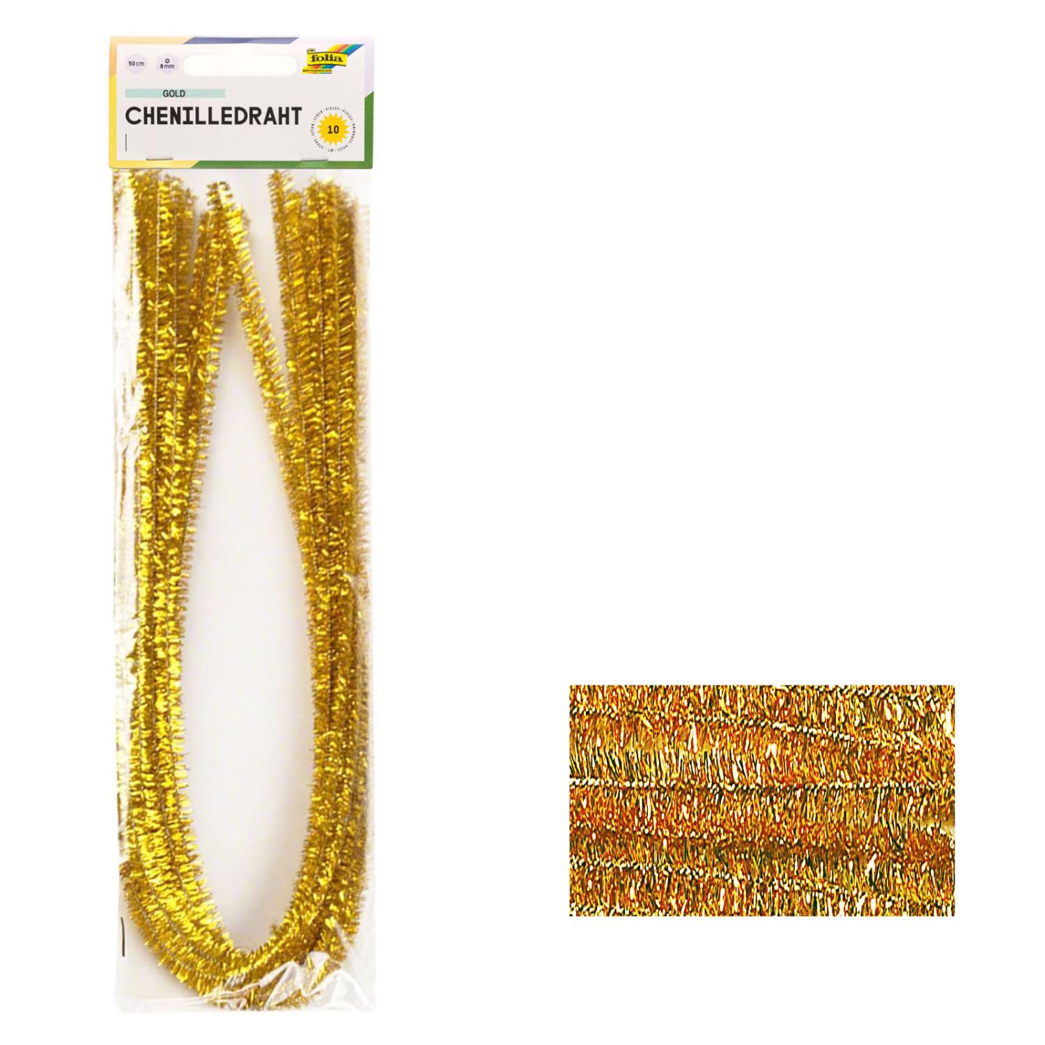 folia Chenilledraht Pfeifenputzer gold 8mm Durchmesser 5...