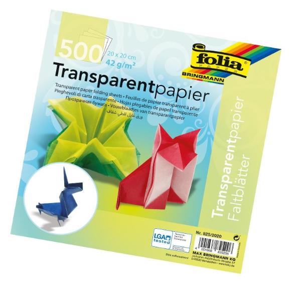 folia Transparentpapier-Faltbltter, 200 x 200 mm