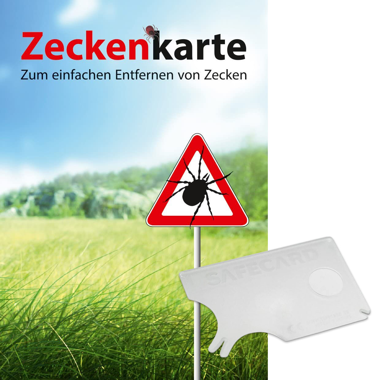 RNK Zeckenkarte "Safecard" mit Lupe, 85 x 54 mm