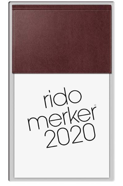 rido merker Tischkalender 1T 1S dunkelrot 2020