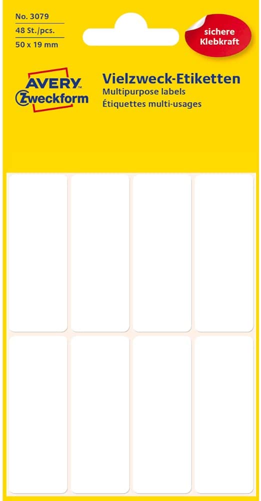 AVERY Zweckform Vielzweck-Etiketten, 50 x 19 mm, wei�, KP