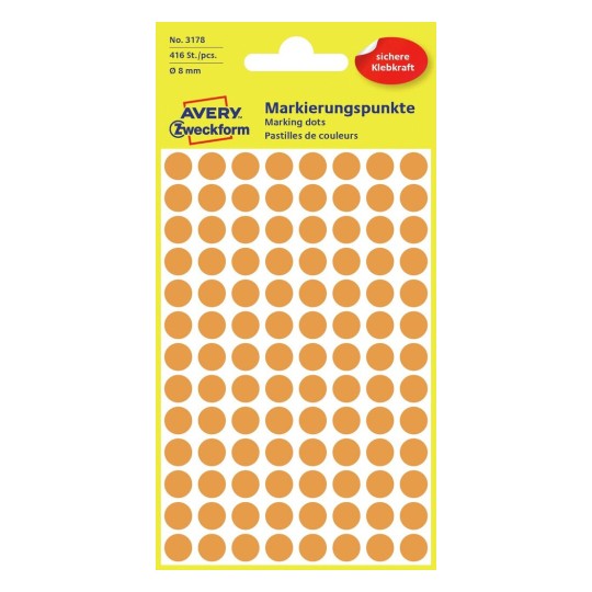 AVERY Zweckform 3178, 416x Markierungspunkte, Durchmesse...