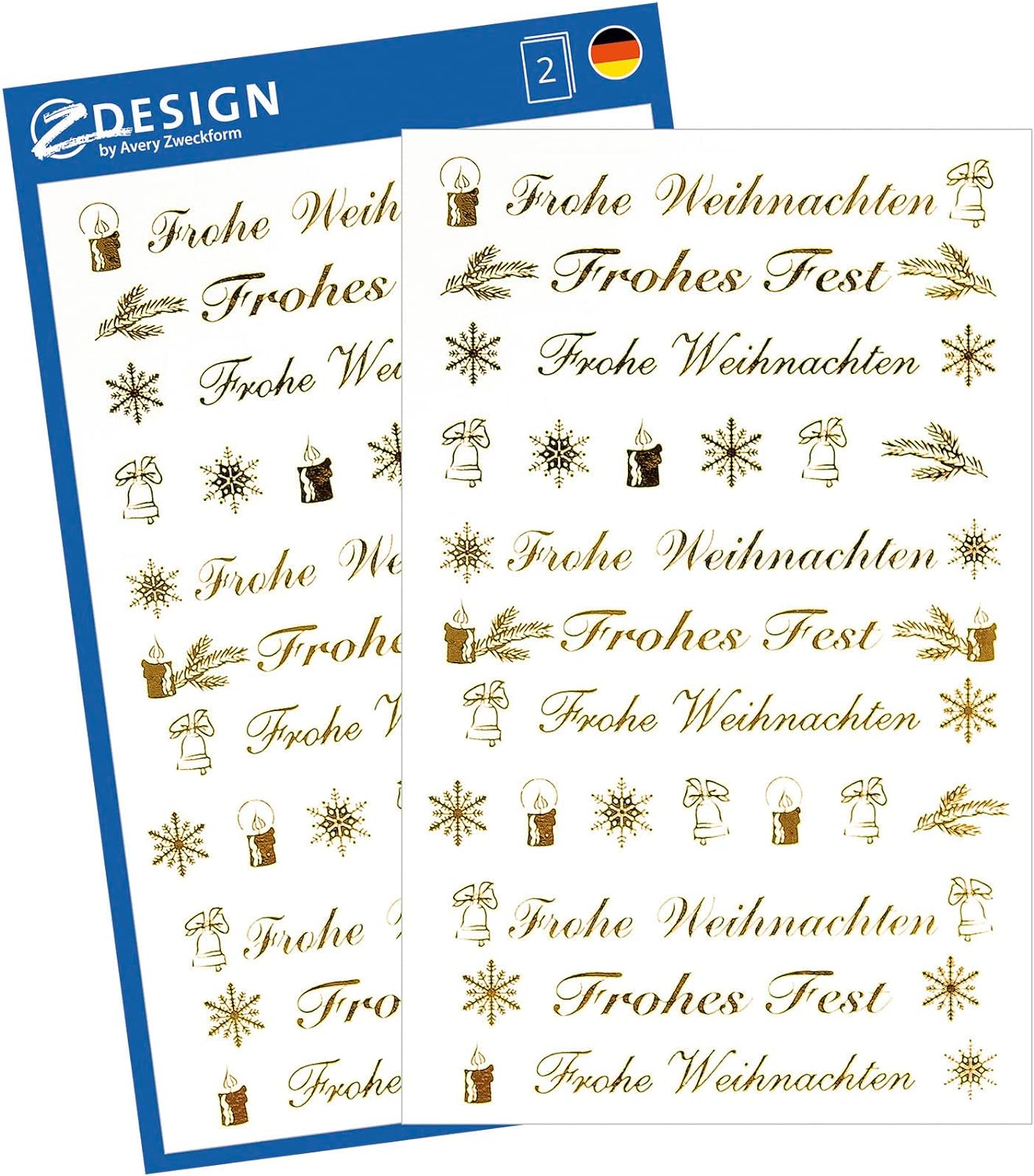AVERY Zweckform ZDesign Weihnachts-Sticker Frohes Fest