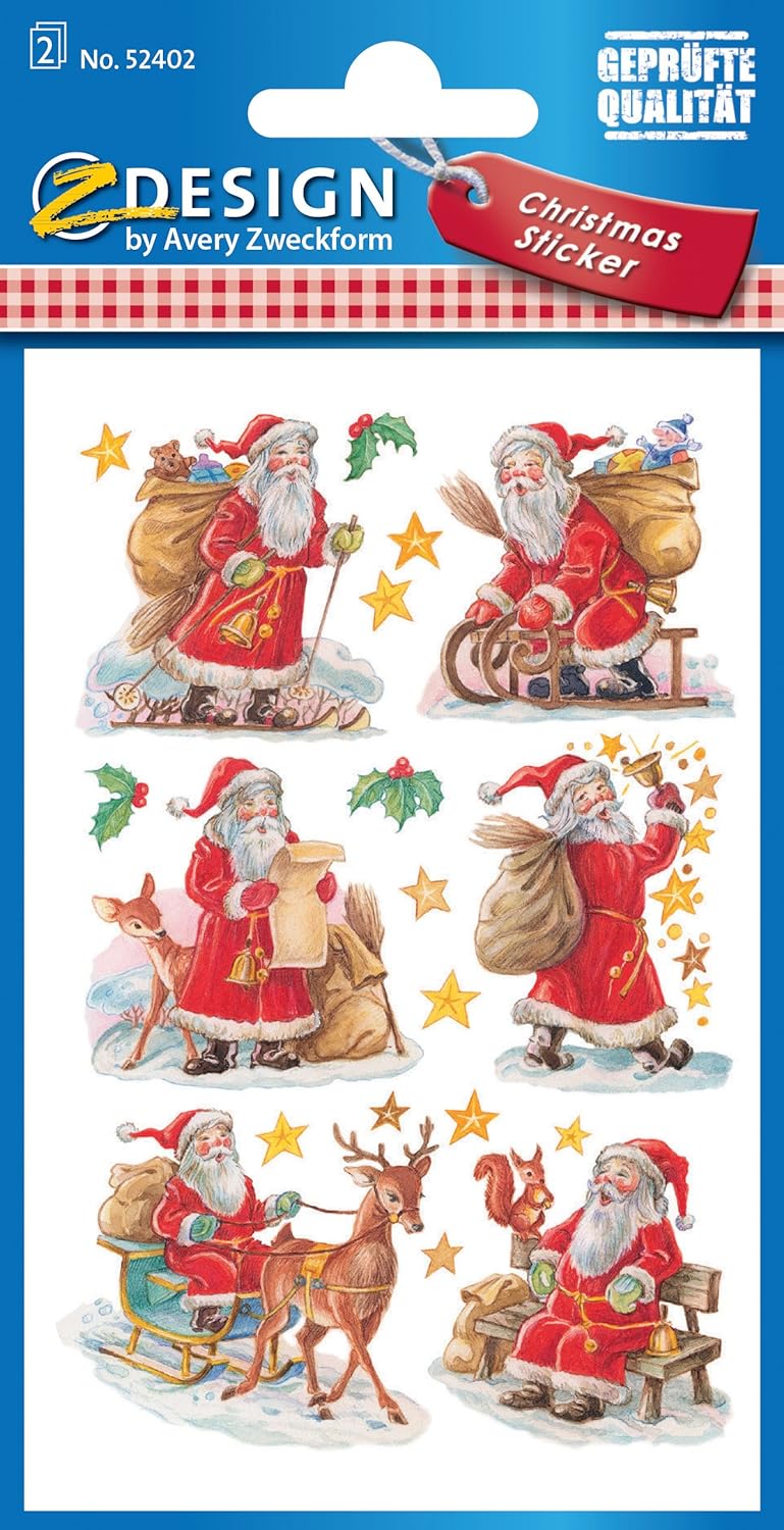 Avery Zweckform Sticker Weihnacht beglimmert Nikolaus 52402