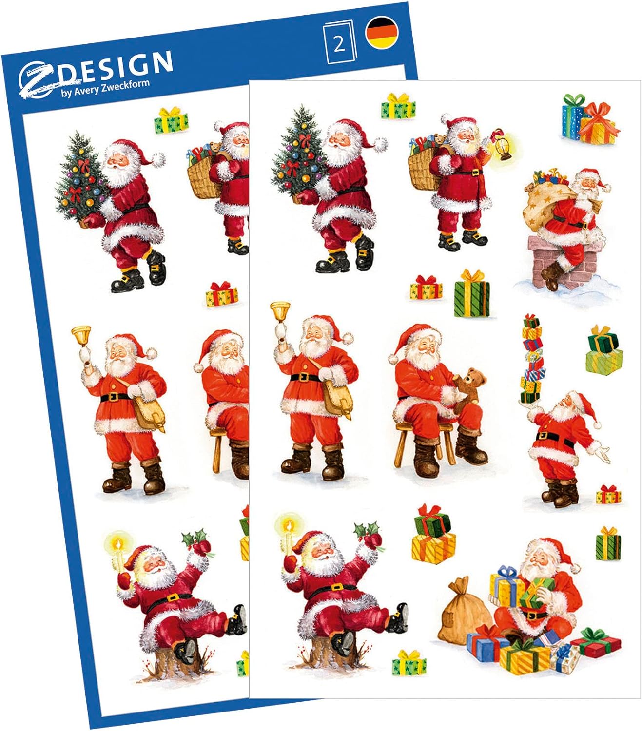 AVERY Zweckform ZDesign Weihnachts-Sticker Nikolaus