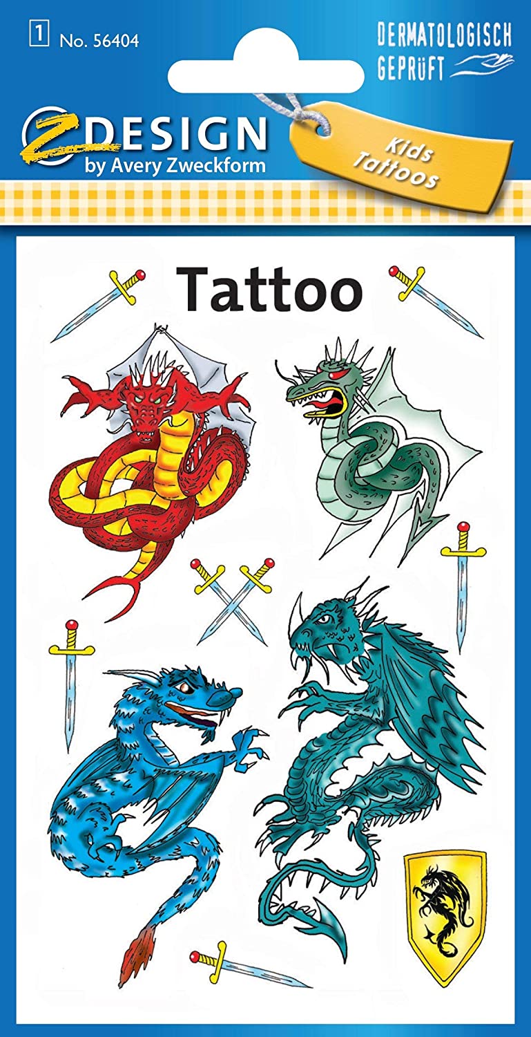Avery Zweckform - Tattoo Aufkleber - Tattoo Drachen 56404