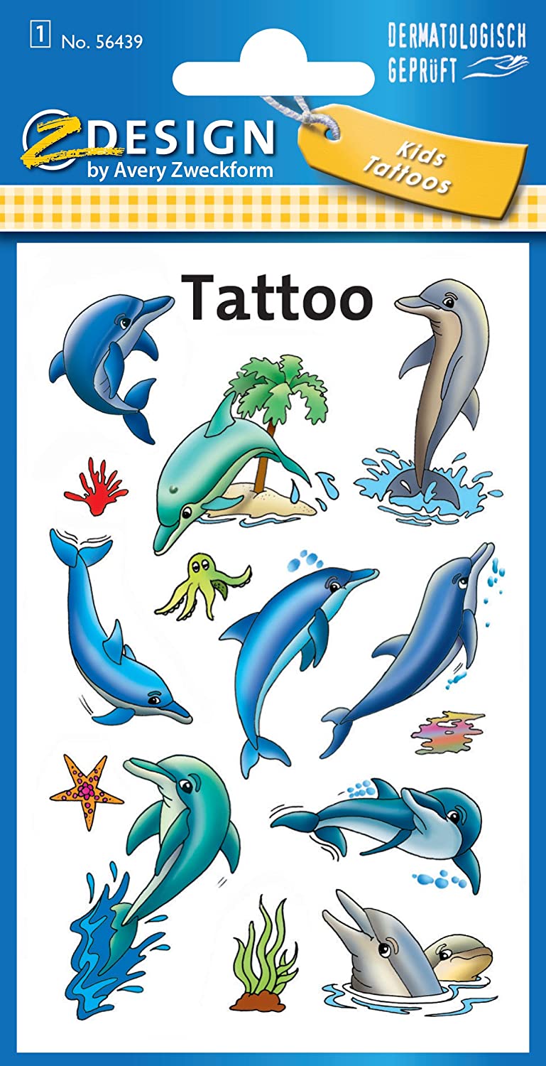 Avery Zweckform - Tattoo Aufkleber - Delfine 56439