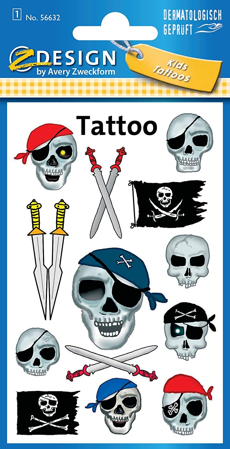 Avery Zweckform - Tattoo Aufkleber - Totenk�pfe 56632