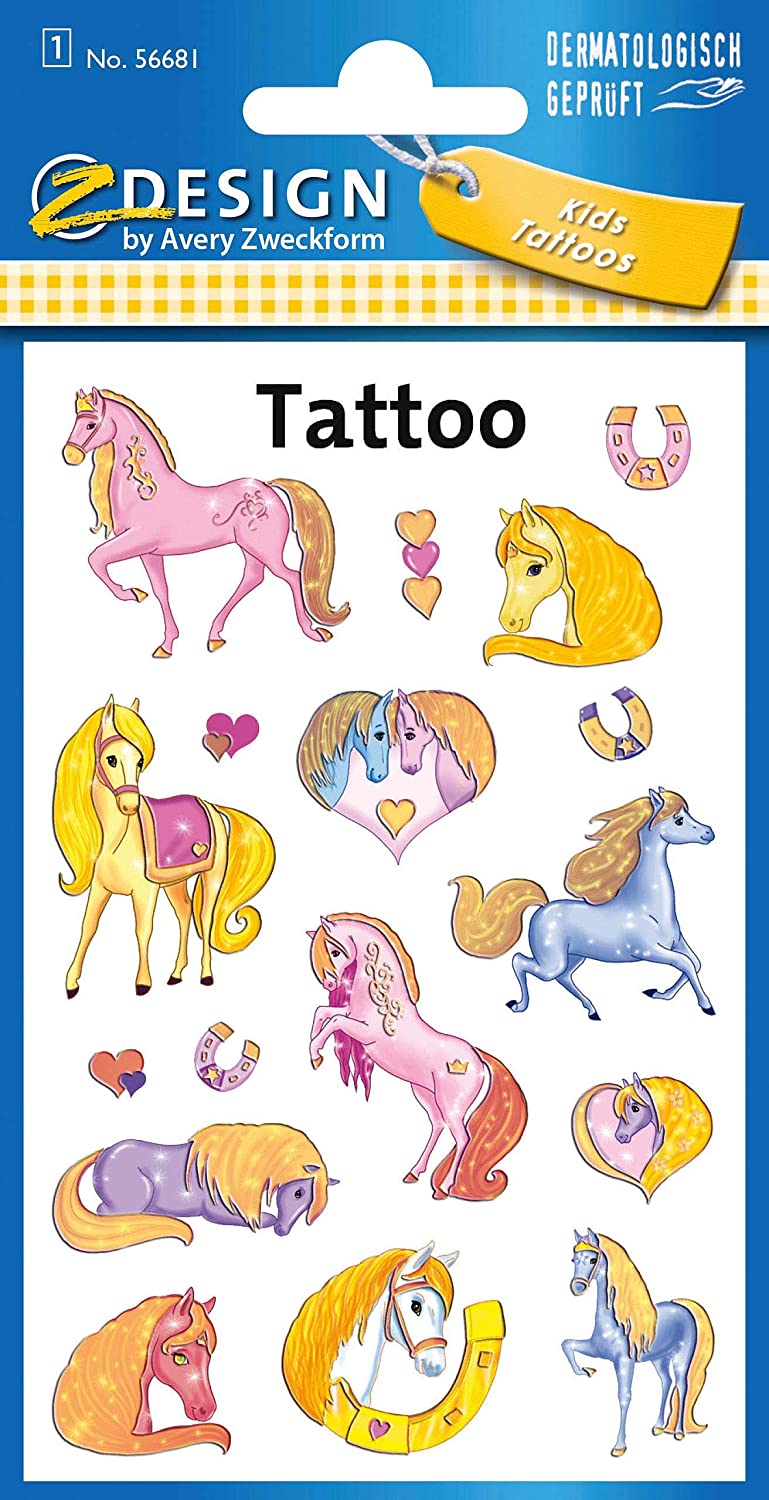 Avery Zweckform - Tattoo Aufkleber - Tattoo Pferde begl...