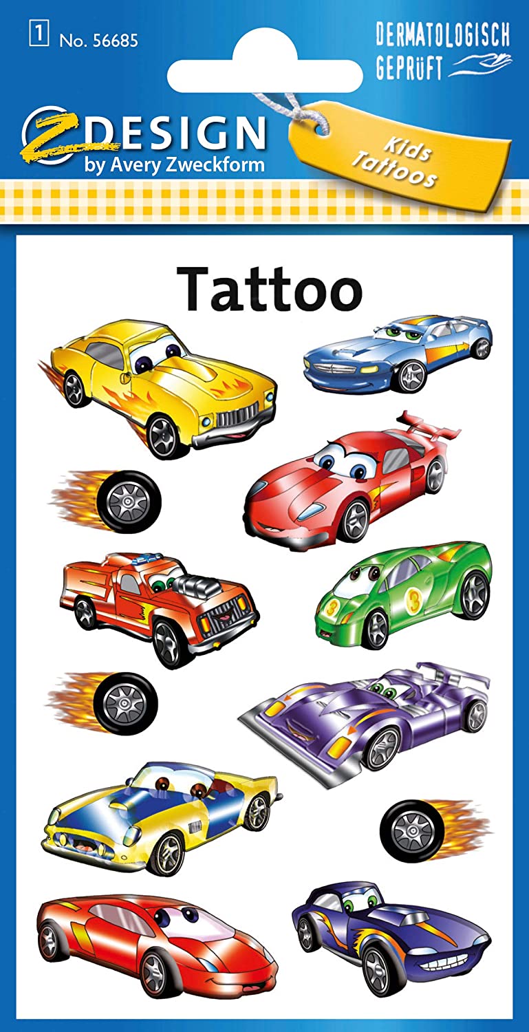 Avery Zweckform - Tattoo Aufkleber - Autos 56685