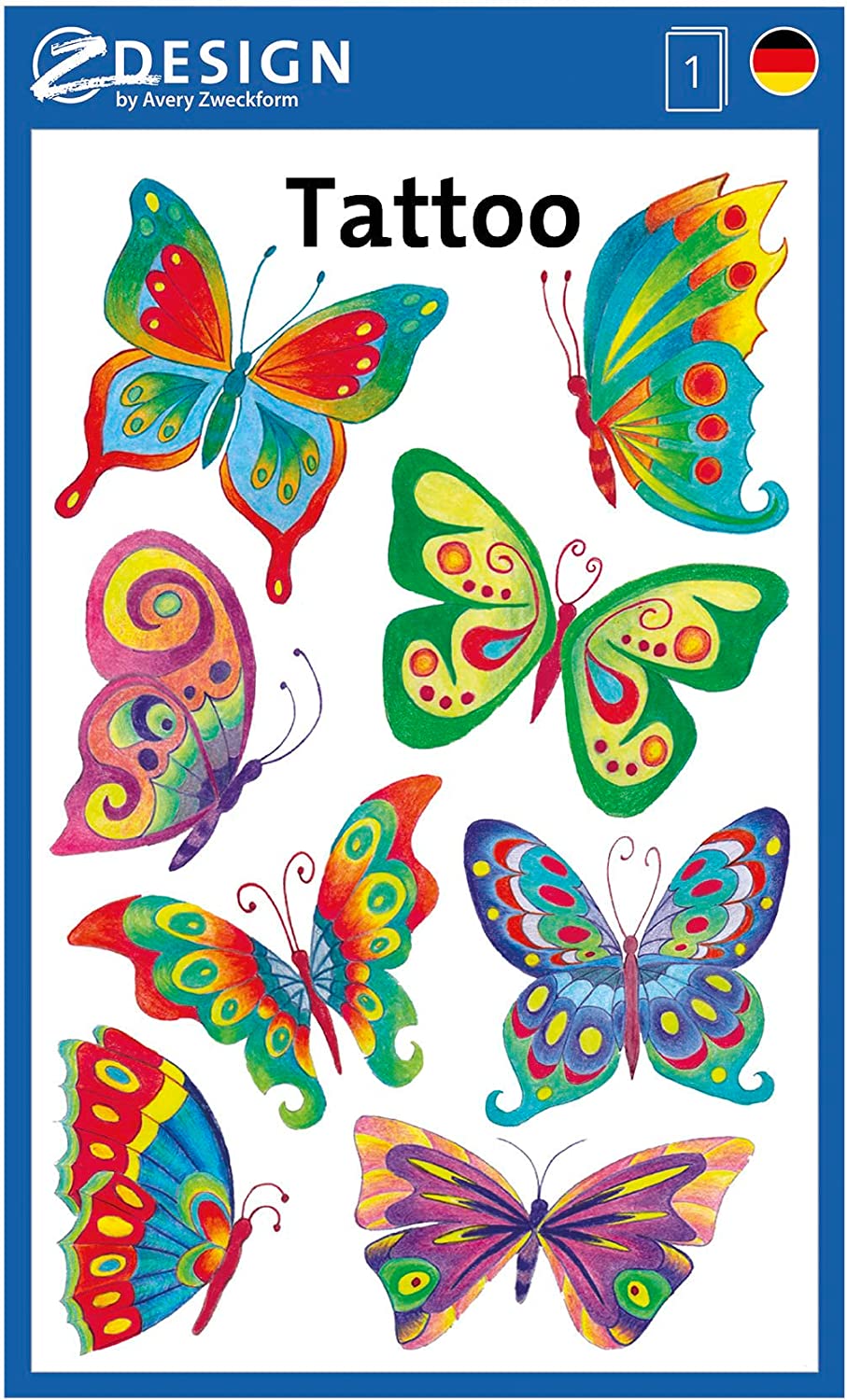 Avery Zweckform - Tattoo Aufkleber - Schmetterling - 56742