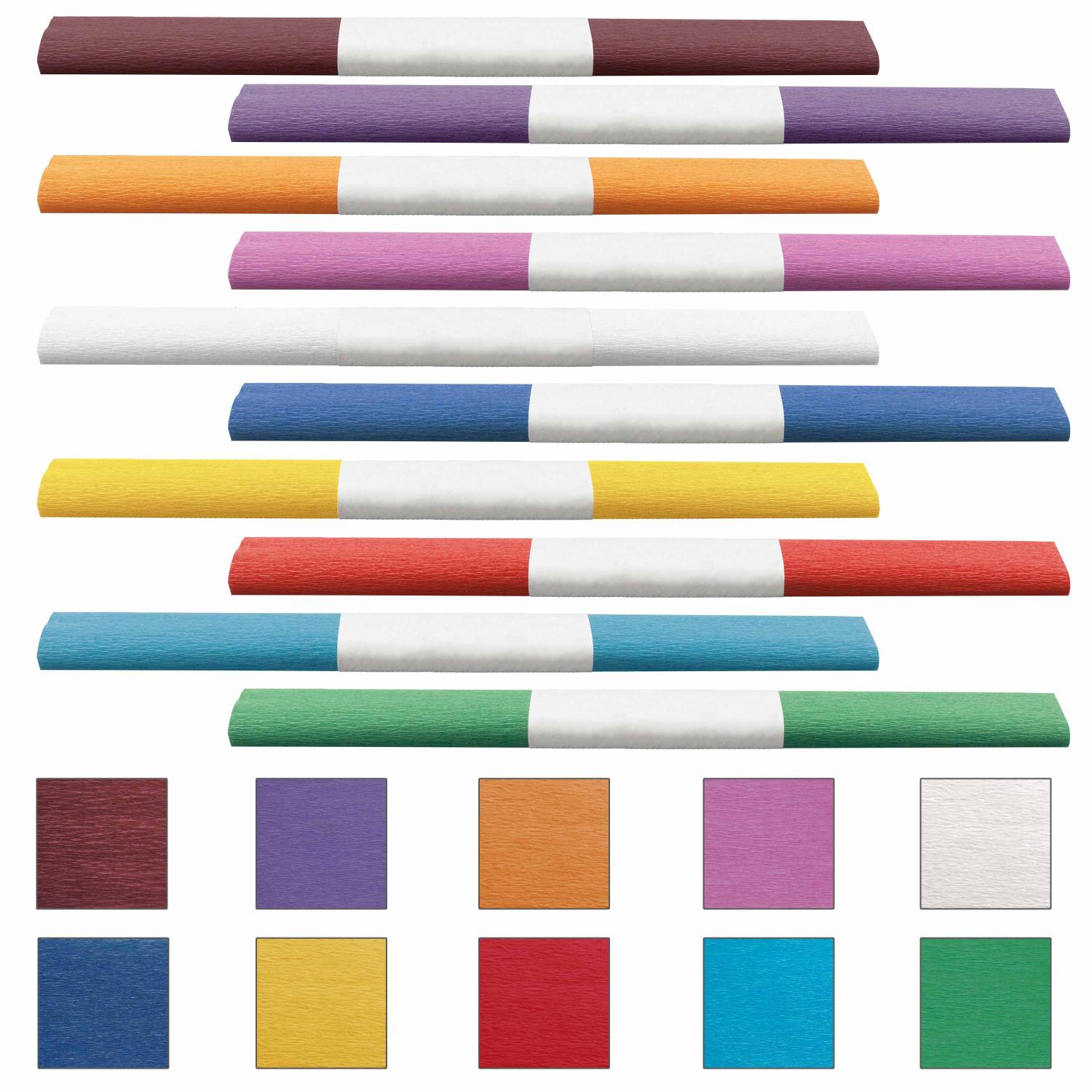 Aquarola Krepppapier wasserfest 50x250cm 10 Rollen sorti...