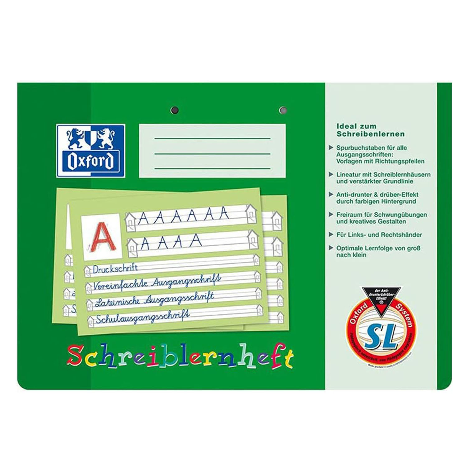 Oxford Schreiblernheft, DIN A4 quer, Lineatur: SL