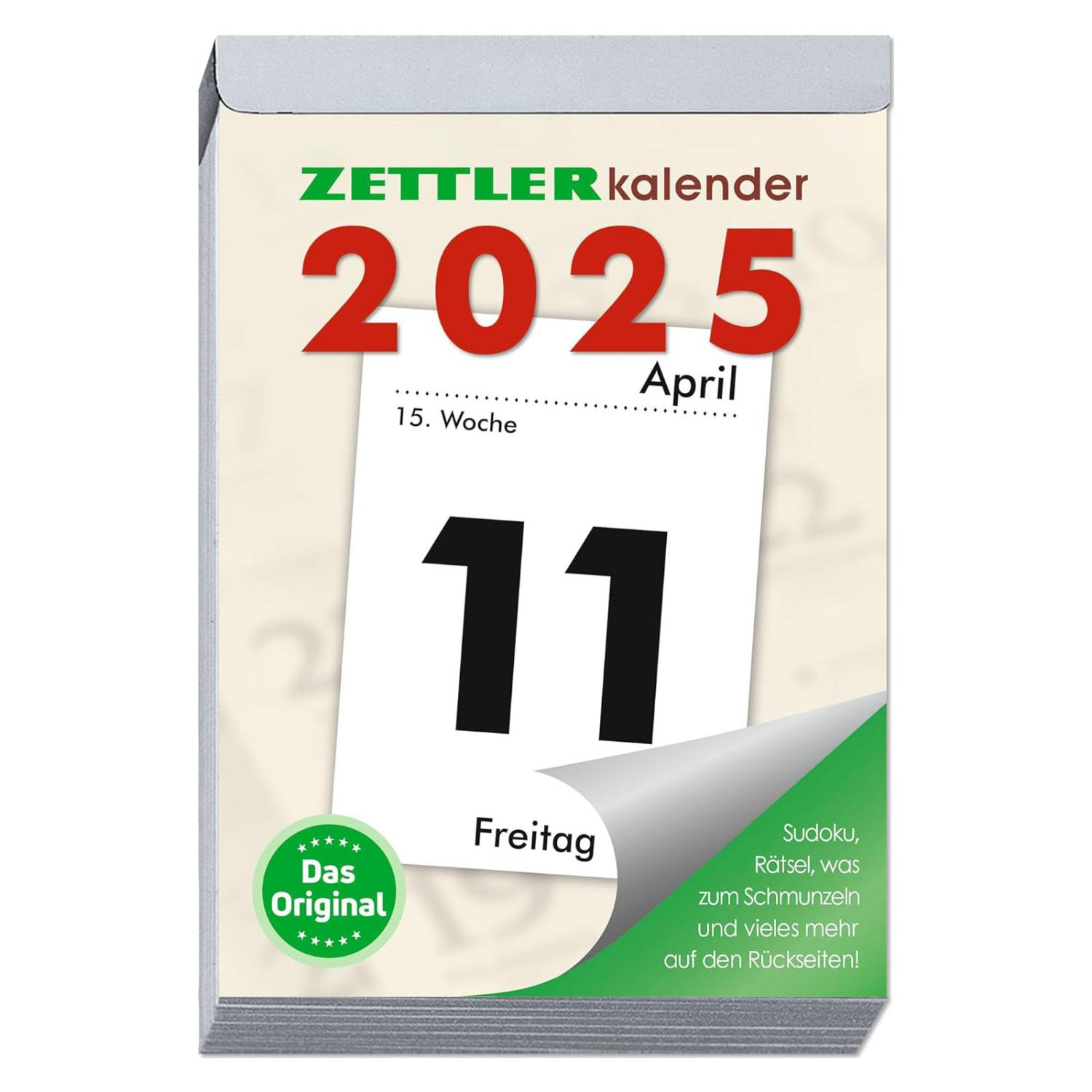 Zettler Tagesabrei�kalender XXL Kalender 2025 9,9x14,3cm