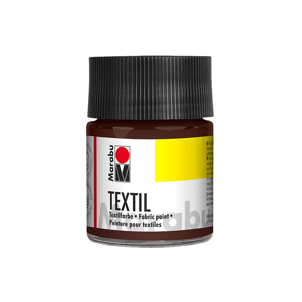 Marabu Textilfarbe "Textil", dunkelbraun, 50 ml, im Glas