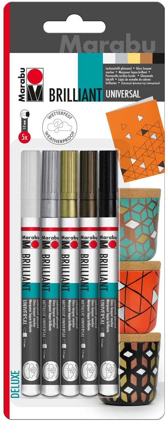 Marabu Lackmarker "Brilliant Painter", 5er Blister