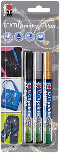 Marabu Textilmarker "Textil Painter Glitter", 3er Blister