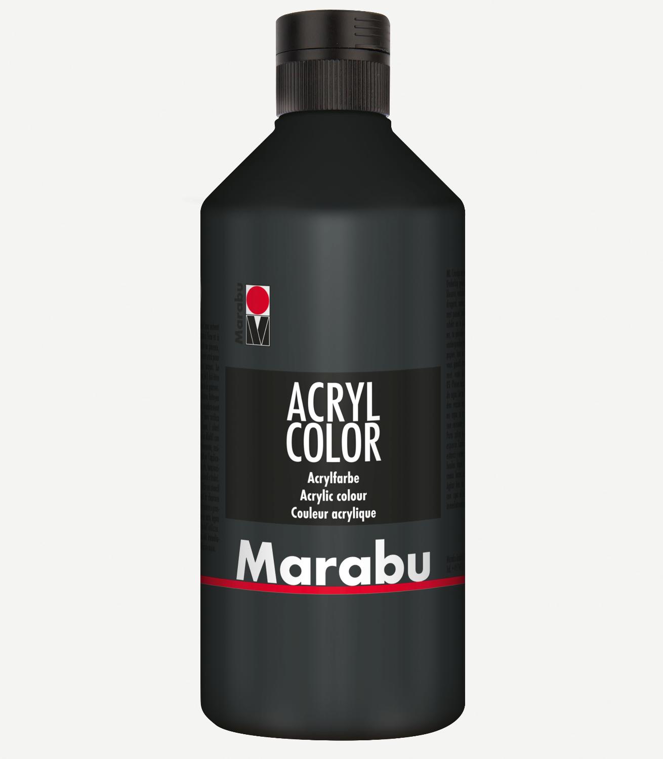 Marabu Acrylfarbe Acryl Color, 500 ml, schwarz 073