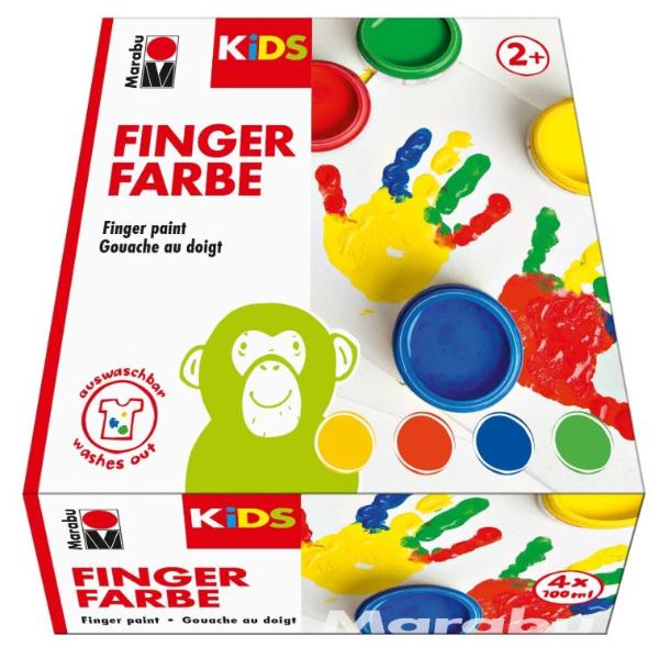 Marabu KiDS Fingerfarbe, 100 ml, 4er Set