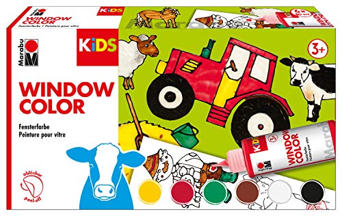 Marabu KiDS Window Color-Set "BAUERNHOF", 6 x 80 ml